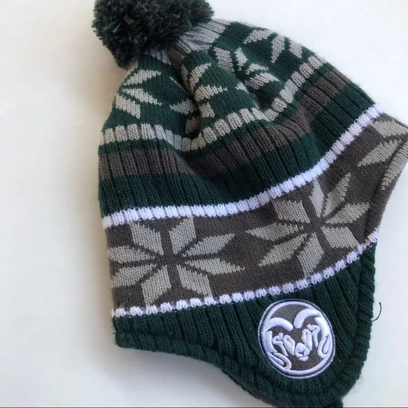 CSU Fort Collins Green Beanie Pom Hat - Picture 3 of 6